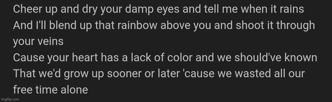 by Owl City - Rainbow Veins | made w/ Imgflip meme maker