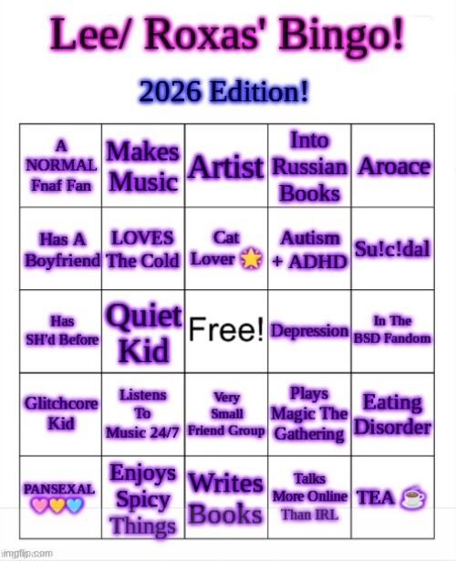 Lee's BINGO | image tagged in lee's bingo | made w/ Imgflip meme maker