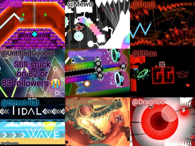 The OMDUVESHD shared template | Still stuck on 82 or 83 followers 😭 | image tagged in the omduveshd shared template | made w/ Imgflip meme maker