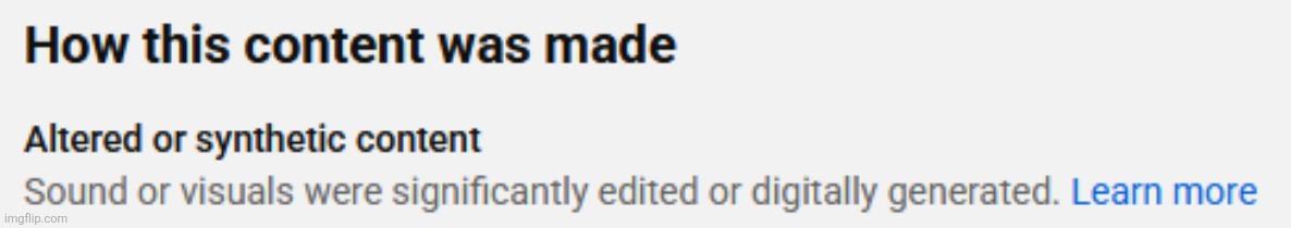 youtube altered or synthetic content | image tagged in youtube altered or synthetic content | made w/ Imgflip meme maker