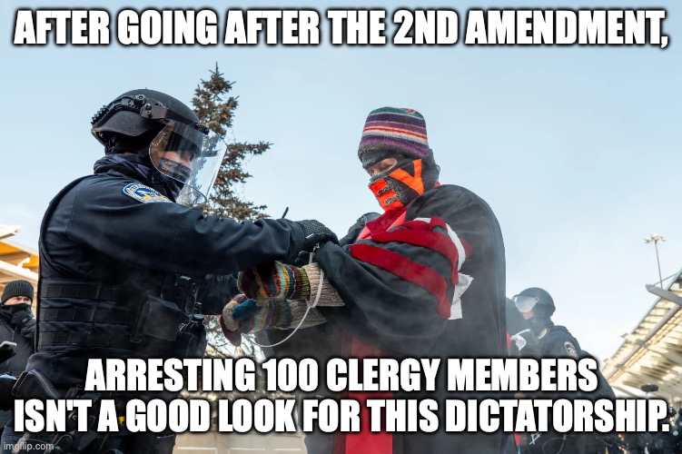 ICE detains 100 clergy members in Minnesota | AFTER GOING AFTER THE 2ND AMENDMENT, ARRESTING 100 CLERGY MEMBERS ISN'T A GOOD LOOK FOR THIS DICTATORSHIP. | image tagged in ice arresting clergy,religious freedom,freedom of speech,ice agents,fascism | made w/ Imgflip meme maker