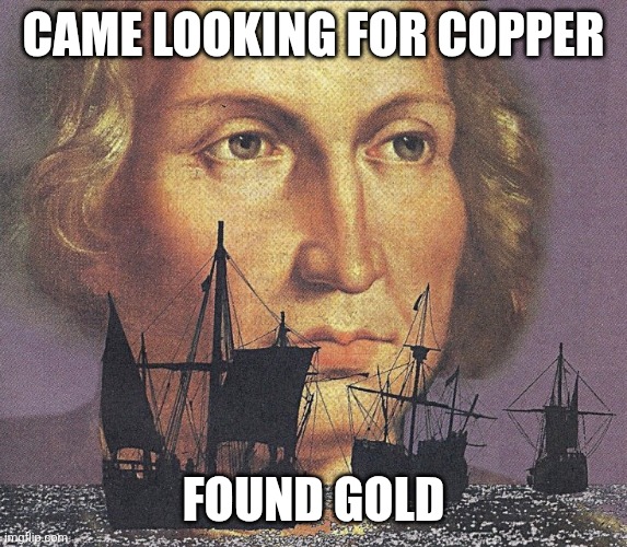 I came looking for copper and I found gold | CAME LOOKING FOR COPPER FOUND GOLD | image tagged in i came looking for copper and i found gold | made w/ Imgflip meme maker
