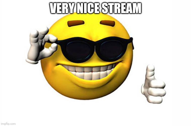 Meme Smile | VERY NICE STREAM | image tagged in meme smile | made w/ Imgflip meme maker