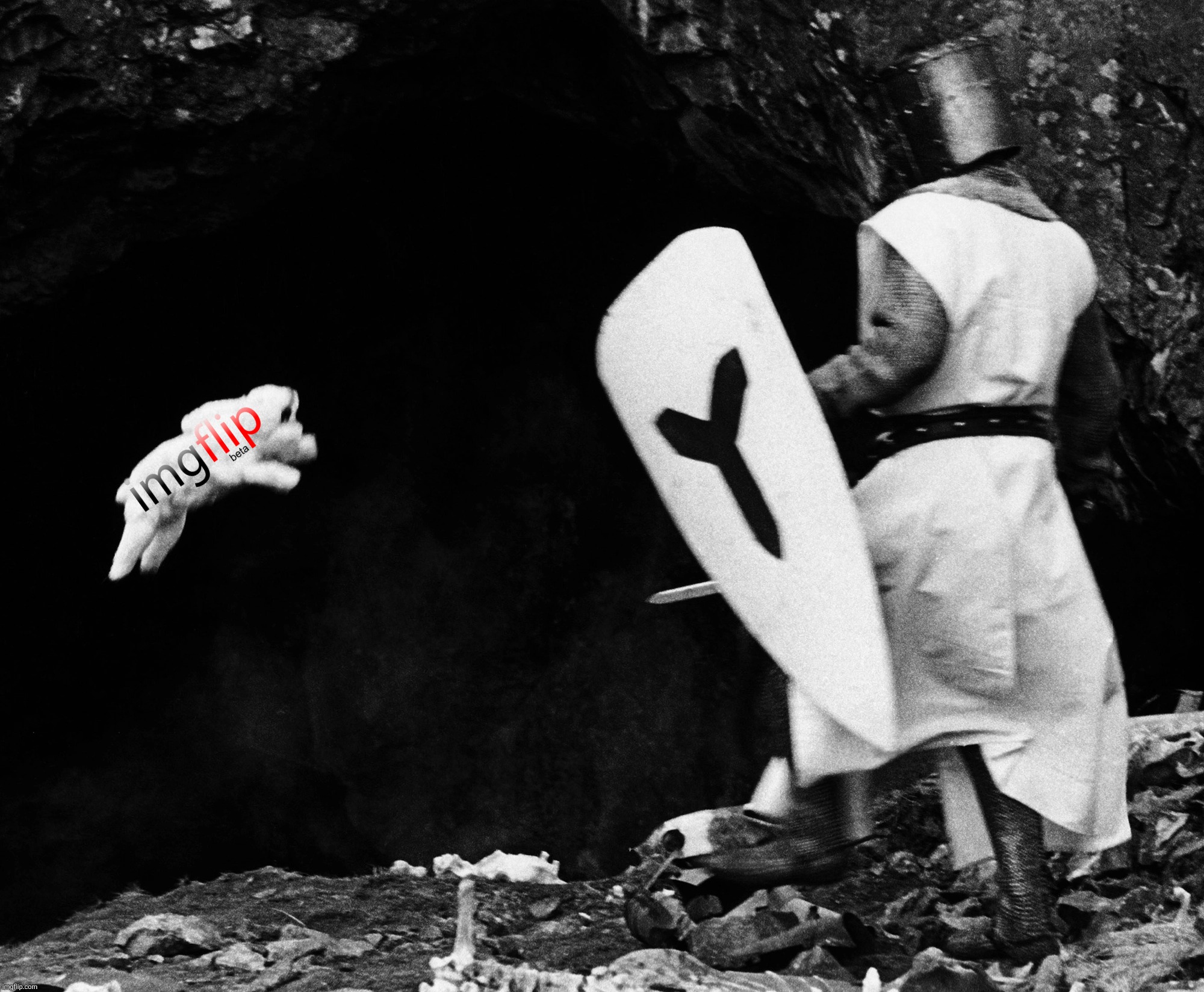 Monty Python Rabbit | image tagged in monty python rabbit,killer rabbit of caerbannog,cave of caerbannog | made w/ Imgflip meme maker