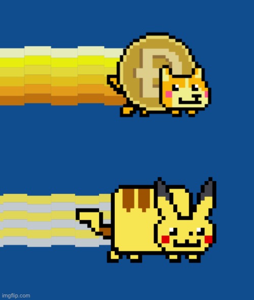 image tagged in nyan doge,nyan pikachu | made w/ Imgflip meme maker