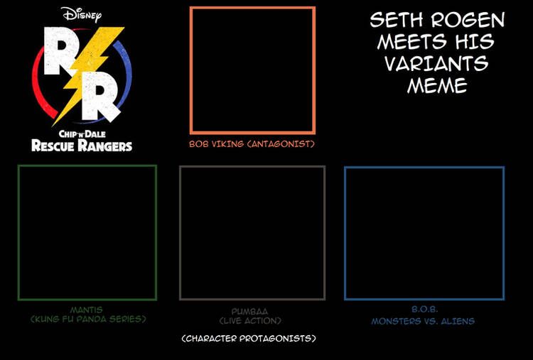 Seth Rogen meets his variants meme Blank Meme Template