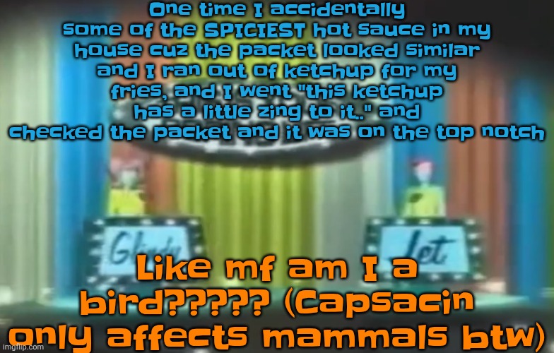 How 2026 be moving so far | One time I accidentally some of the SPICIEST hot sauce in my house cuz the packet looked similar and I ran out of ketchup for my fries, and I went "this ketchup has a little zing to it.." and checked the packet and it was on the top notch; Like mf am I a bird????? (Capsacin only affects mammals btw) | image tagged in how 2026 be moving so far | made w/ Imgflip meme maker