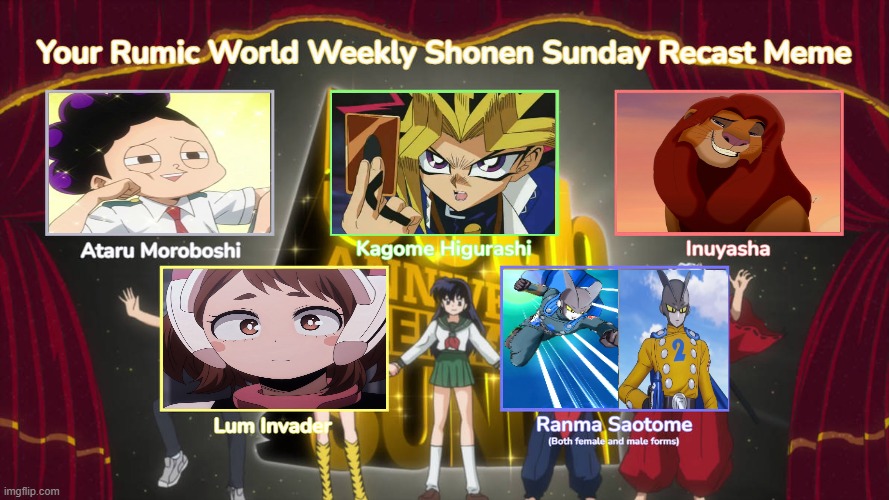 it's a rumic world recast | image tagged in it's a rumic world recast,it's a small world after all,anime,recast,2008,theater | made w/ Imgflip meme maker