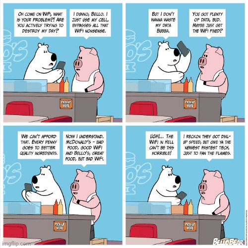 Wifi | image tagged in wifi,mcdonald's,comics,comics/cartoons,restaurant,data | made w/ Imgflip meme maker