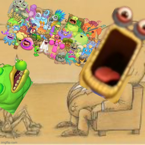 Wubbox and Wublins | image tagged in fat man drinking from pipe | made w/ Imgflip meme maker