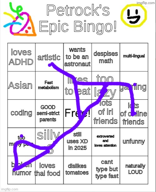Petrock's epik bingo | image tagged in petrock's epik bingo | made w/ Imgflip meme maker