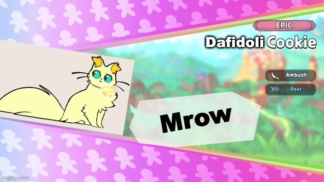 If dafidoli from spiritfarer was In crk | Dafidoli; Mrow | image tagged in cookie run oc card | made w/ Imgflip meme maker