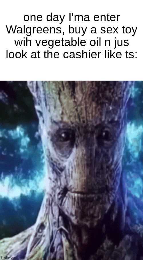 s | one day I'ma enter Walgreens, buy a sex toy wih vegetable oil n jus look at the cashier like ts: | image tagged in son i'm crine | made w/ Imgflip meme maker