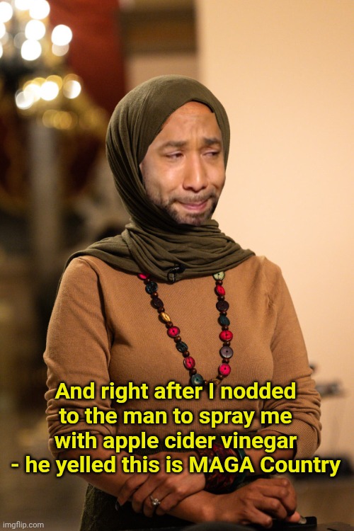 Honestly.. it's not even good acting anymore | And right after I nodded to the man to spray me with apple cider vinegar - he yelled this is MAGA Country | image tagged in politicians,jussie smollett | made w/ Imgflip meme maker