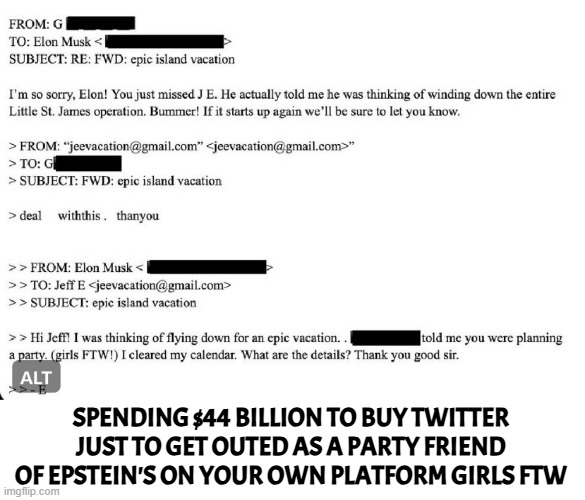 Elon Musk Girls FTW party on Epstein Island | SPENDING $44 BILLION TO BUY TWITTER JUST TO GET OUTED AS A PARTY FRIEND OF EPSTEIN'S ON YOUR OWN PLATFORM GIRLS FTW | image tagged in elon musk,x,jeffrey epstein,epstein,twitter,tesla | made w/ Imgflip meme maker