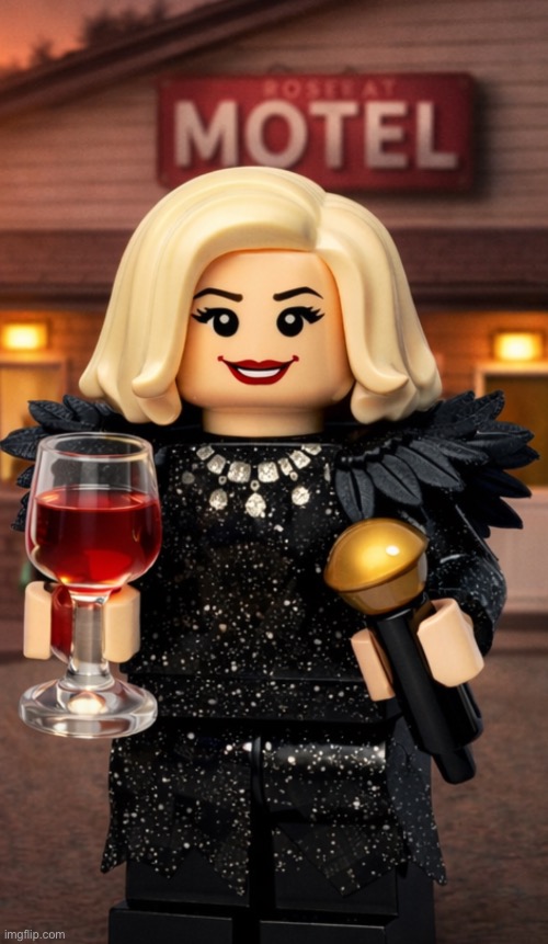 Mini Moira | image tagged in moira rose,schitts creek,catherine ohara,ai art,lego art,brian einersen | made w/ Imgflip meme maker