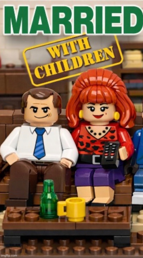 Al & Peggy | image tagged in married with children,al bundy,peggy bundy,ai art,lego art,brian einersen | made w/ Imgflip meme maker