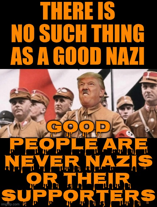 No Good Maga Nazis | GOOD PEOPLE ARE NEVER NAZIS OR THEIR SUPPORTERS; THERE IS NO SUCH THING AS A GOOD NAZI | image tagged in memes,nazis,maga,trump unfit unqualified dangerous,impeach trump,lock him up | made w/ Imgflip meme maker
