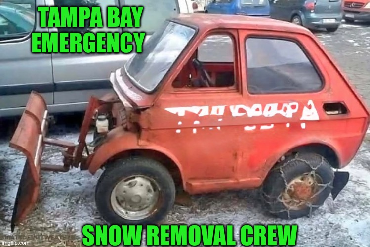 Getrdone | TAMPA BAY EMERGENCY; SNOW REMOVAL CREW | image tagged in snowman | made w/ Imgflip meme maker