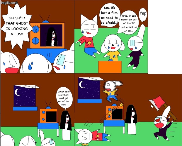 Second attempt | image tagged in horror movie,ghost,bruh,comics/cartoons | made w/ Imgflip meme maker