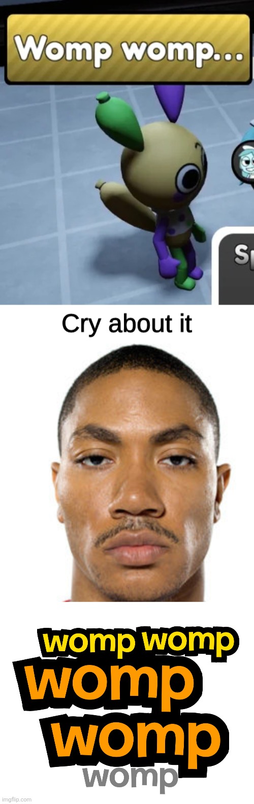 image tagged in womp womp,cry about it,womp womp womp womp womp bfdia logo | made w/ Imgflip meme maker