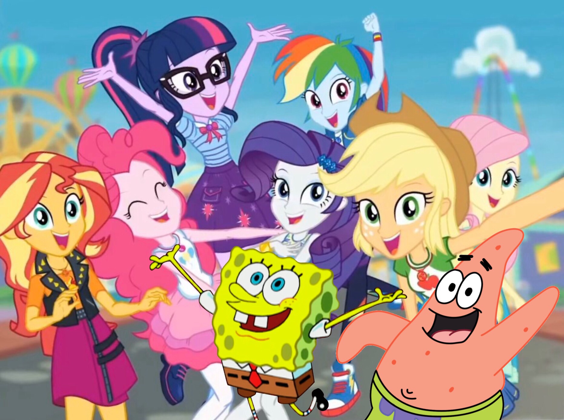 SpongeBob and Equestria Girls Blank Meme Template