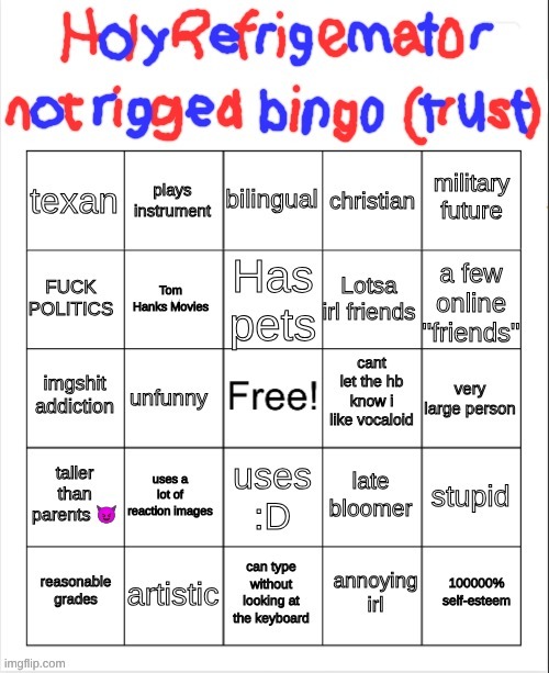 HolyRefrigemator Bingo Version Too Many | image tagged in holyrefrigemator bingo version too many | made w/ Imgflip meme maker