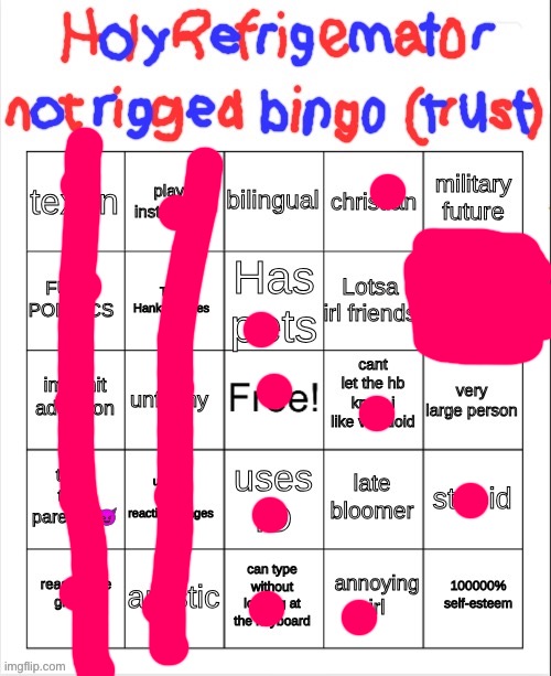 HolyRefrigemator Bingo Version Too Many | image tagged in holyrefrigemator bingo version too many | made w/ Imgflip meme maker