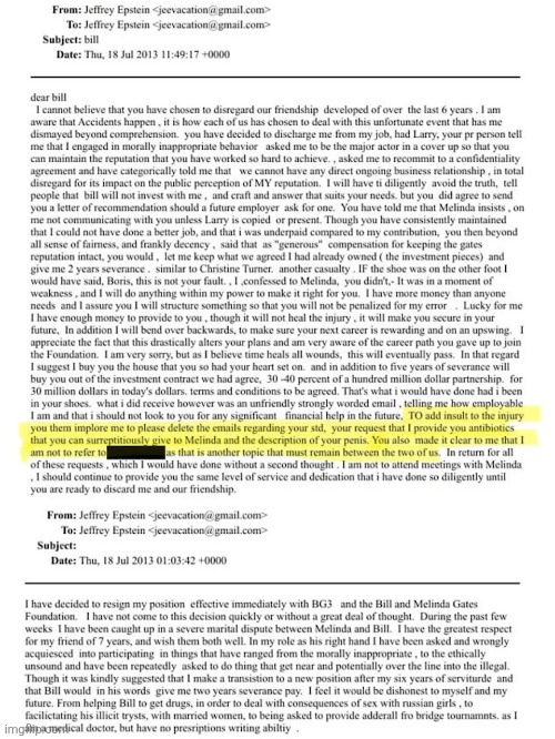 Epstein Email Exposing Bill Gates STD | made w/ Imgflip meme maker