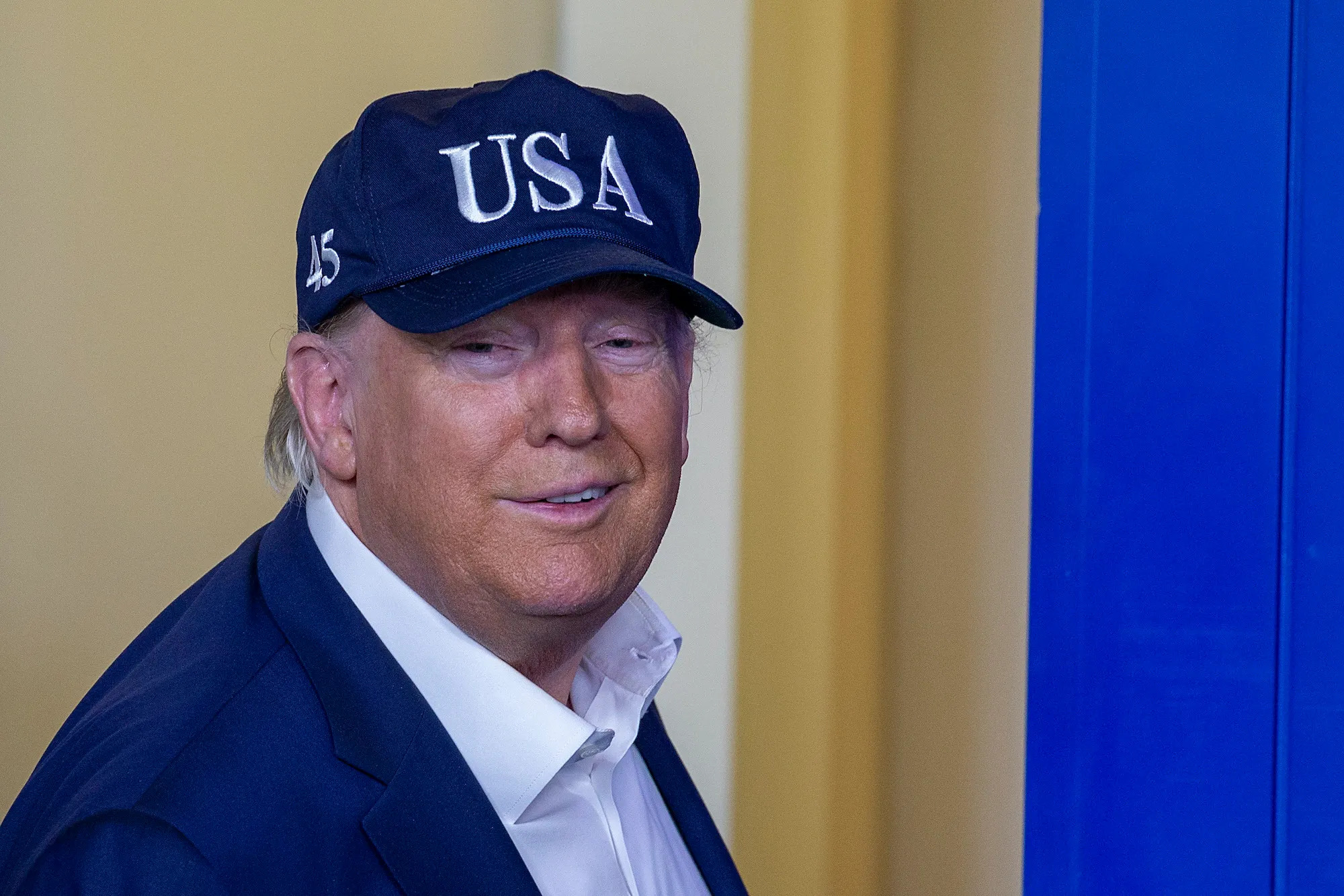 DONALD TRUMP BLUE USA HAT Blank Meme Template