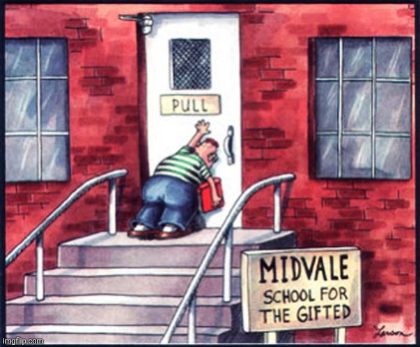 far side push pull | image tagged in far side push pull | made w/ Imgflip meme maker