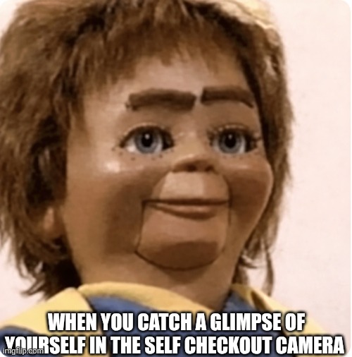 When You Catch A Glimpse Of Yourself | WHEN YOU CATCH A GLIMPSE OF YOURSELF IN THE SELF CHECKOUT CAMERA | image tagged in chrisjoines1 | made w/ Imgflip meme maker