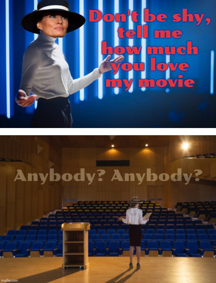 Empty Audience | Don't be shy,
tell me
how much
you love
my movie Anybody? Anybody? | image tagged in empty audience | made w/ Imgflip meme maker