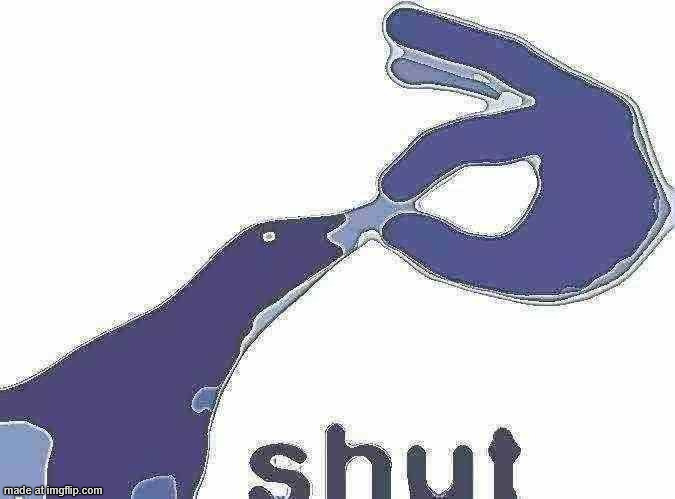 image tagged in shut | made w/ Imgflip meme maker