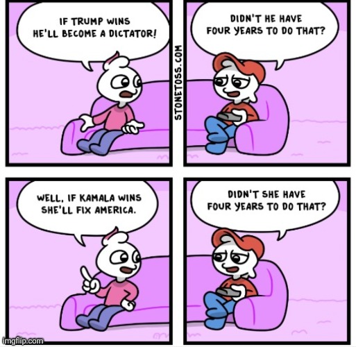 image tagged in comics,stonetoss,trump,kamala harris,america,simple | made w/ Imgflip meme maker