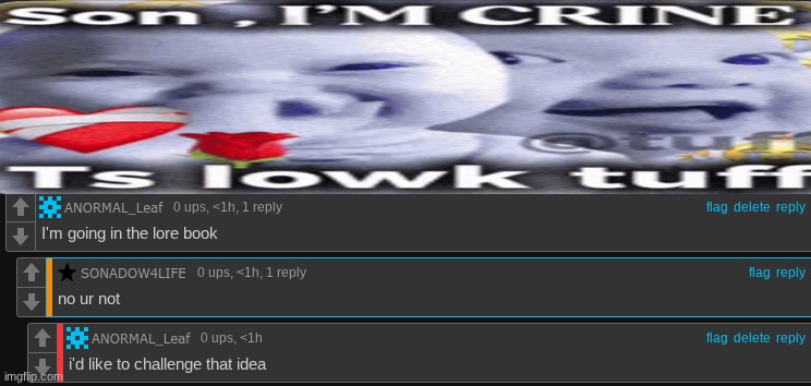 "I'd like to challenge that idea." | image tagged in ts so tuff | made w/ Imgflip meme maker