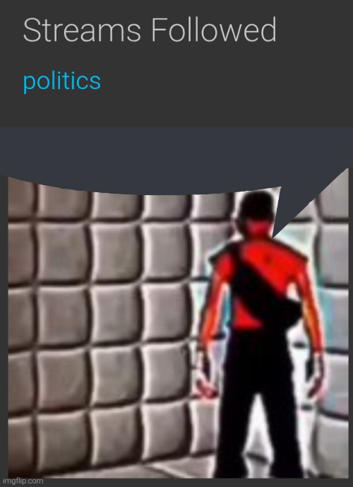 Found a user who only follows politics. Damn | image tagged in scout goes insane | made w/ Imgflip meme maker