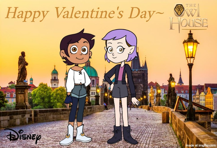 Lumity Valentine's Day Poster 2026 (14 days to go) | Happy Valentine's Day~ | image tagged in lumity,the owl house,valentine's day,prague,wholesome,disney | made w/ Imgflip meme maker