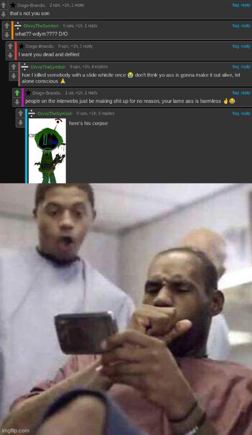 reminder this bitchass alt belongs to overworldraven | image tagged in lebron looking at phone | made w/ Imgflip meme maker