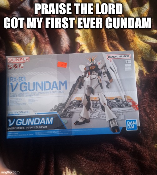 PRAISE THE LORD GOT MY FIRST EVER GUNDAM | made w/ Imgflip meme maker