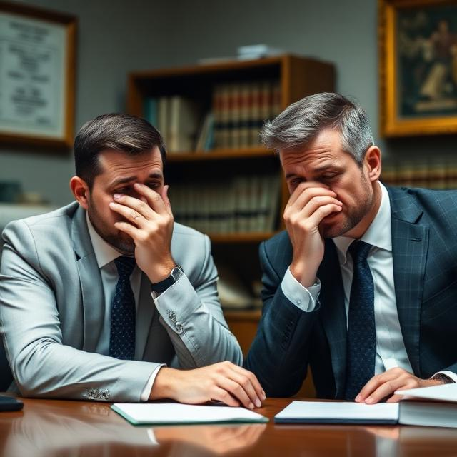 2 Men Crying In A Lawyer's Office Blank Meme Template