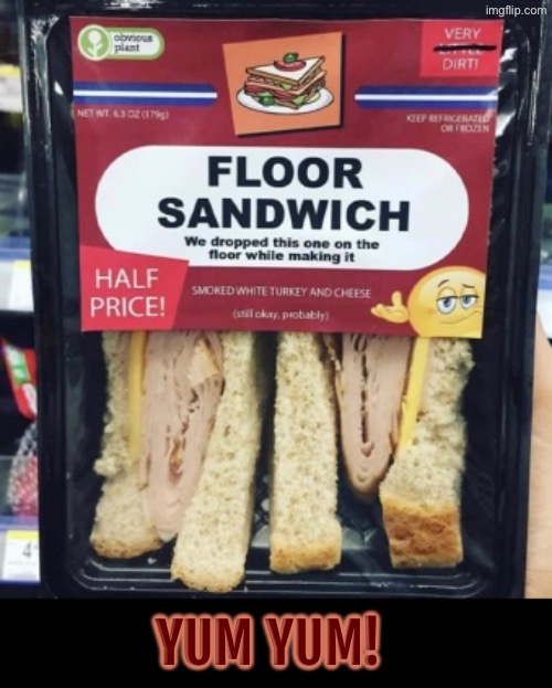 Floor Sandwich | YUM YUM! | image tagged in cursed images,excuse me wtf,what a terrible day to have eyes,nasty food,dafuq did i just read,yum | made w/ Imgflip meme maker