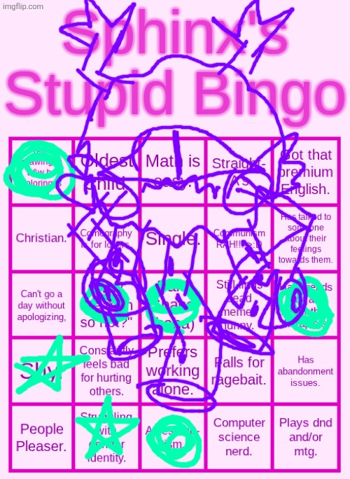 Sphinx's Stupid Bingo | image tagged in sphinx's stupid bingo | made w/ Imgflip meme maker