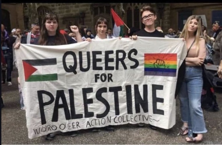 queers for Palestine | image tagged in queers for palestine | made w/ Imgflip meme maker