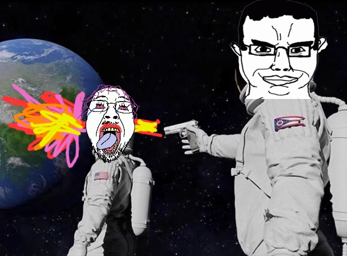 Chudjak kills troonjak in space Blank Meme Template