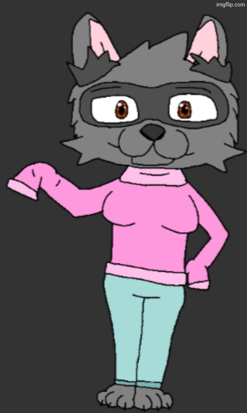 Semi-requested by @Millie_The_Dommy_Mommy [she asked anyone to redraw her OC and I took it] | image tagged in racoon | made w/ Imgflip meme maker