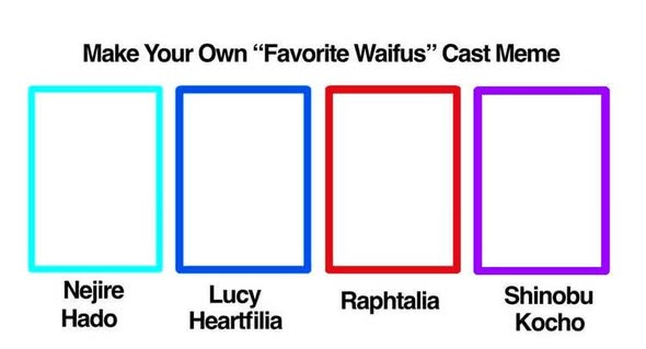 Waifu cast meme Blank Meme Template