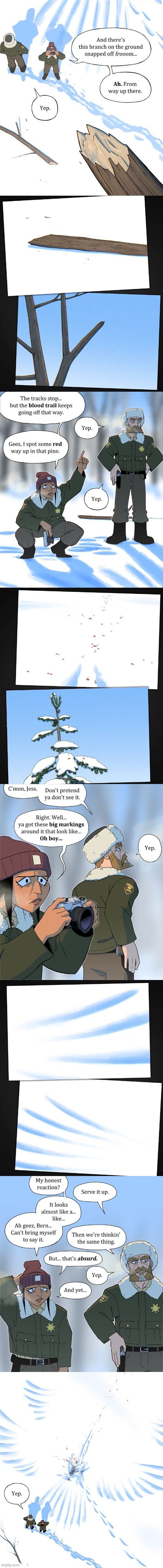 Part 2! | image tagged in police,camera,blood,tracks,bird,big | made w/ Imgflip meme maker