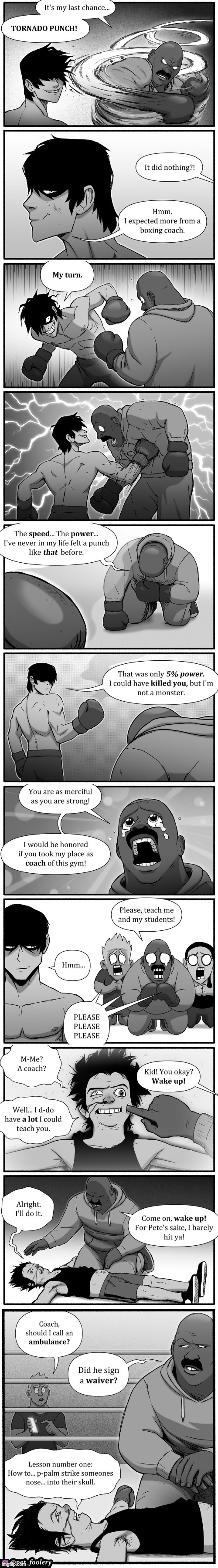 Part 2! | image tagged in coach,boxing,punch,hallucination,blood,ouch | made w/ Imgflip meme maker