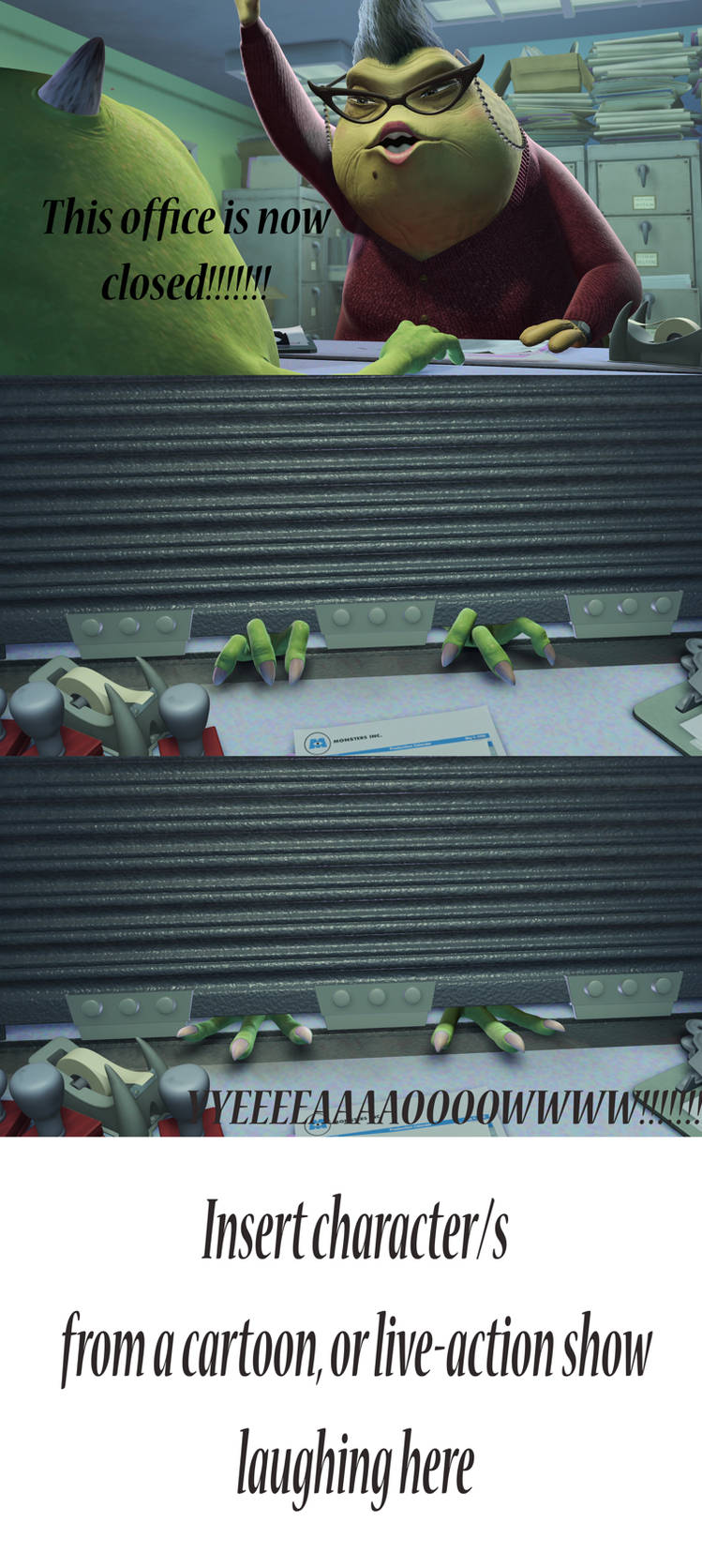 Who Laughs at This Office Is Now Closed Scene Meme Blank Meme Template